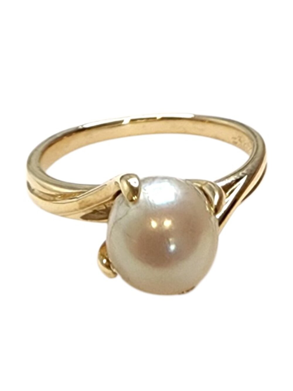 14K Yellow Gold Pearl Ring Size 6 #25504